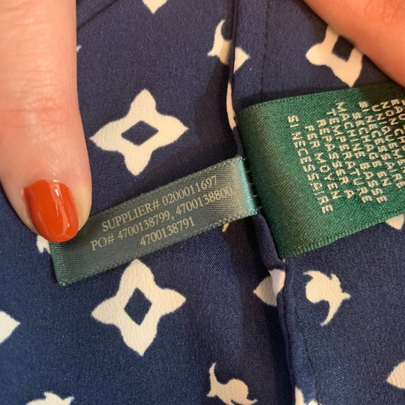 Lauren Ralph Lauren Navy Blue and White Pullover Blouse Size M - Picture 4 of 9